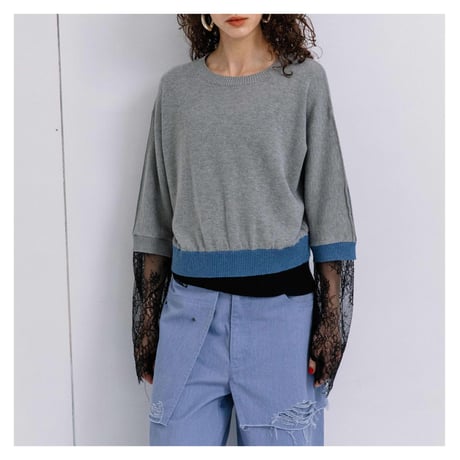 Instalive　AULA AILA 2027SS　LACE LAYERED KNIT 1271-09013