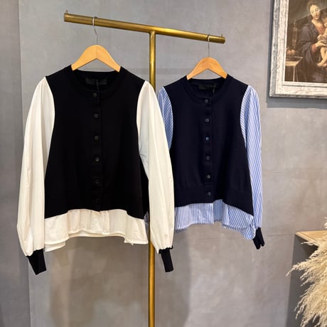 異素材ドッキングトップス　MICALLE