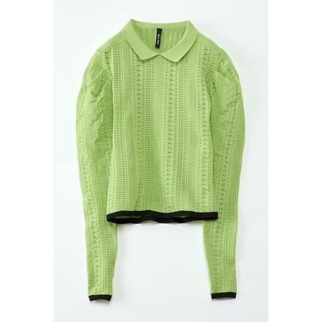 Instalive　AULA AILA 2027SS　COLLARED OPEN WORK KNIT 1271-09025