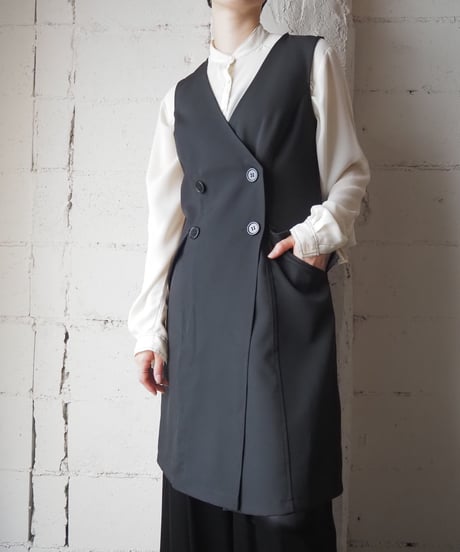 MAXSTUDIO Double Breasted Vest BK