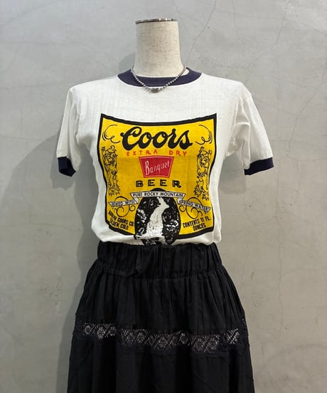 Coors Dead Stock 1970's Ringer Tee WH NV YE