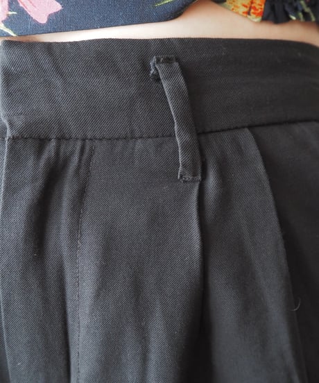 2Tuck Rayon Poly Wide Pants BK