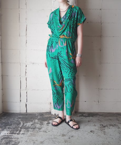 Draped Front Pattern Jumpsuit GN