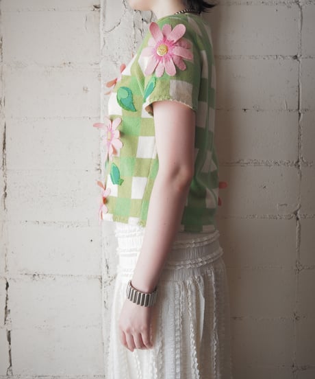 Vintage michael simon 3D Flower Embroidery Sweater LGNPI