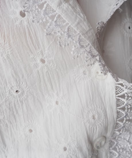 1970-80's Cutwork Lace S/S Jacket WH