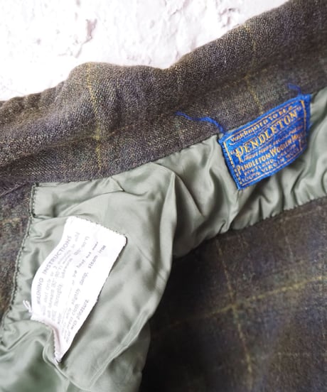 1950's PENDLETON Cutoff Sleeve Plaid Vest KA