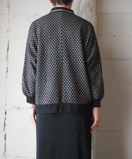 Made in USA Lattice Pattern Polo Shirt BK GD