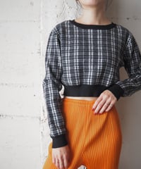 PRIMARK Check Cropped Knit BK WH