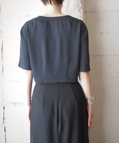 Vneck Dot Cropped Cardigan BKBE