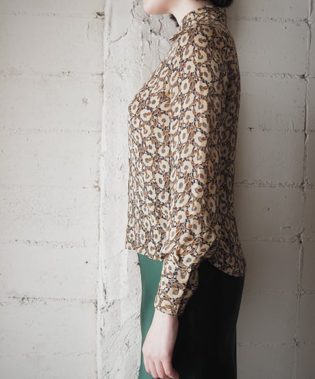 Rena Rowan Flower Pattern Silk Blouse BE NV