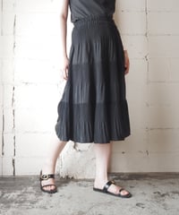 Made in France Pleated Tiered Skirt BK