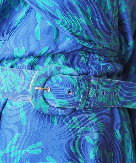 1980's Shawl Collar Pattern Dress BLGN