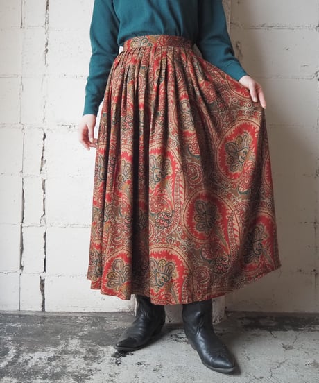 Talbots Paisley Tuck Skirt REKA