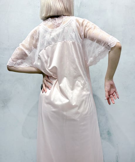 Made in USA Lace Sleeve Satin Robe LPI