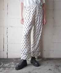 Dot Satin Wide Pants WHBK