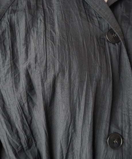 Raglan Sleeve Nylon Long Coat BK