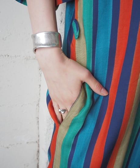 Multi Color Stripe Shirt Dress NV RE GN