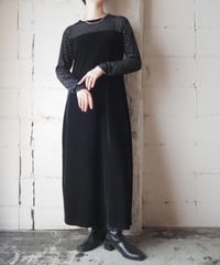 Opal Velour Long Sleeve Dress BK