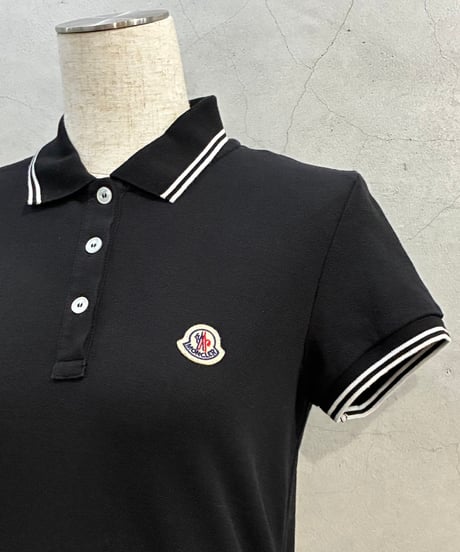 MONCLER Logo Patch Polo Shirt BK WH