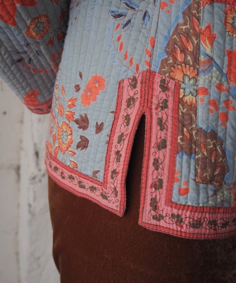 Flower Print Reversible Quilted Jacket BL PI
