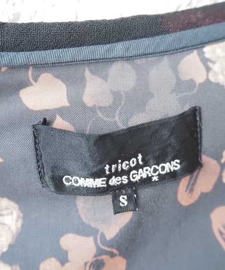 tricot COMME des GARÇONS Flower×Sheer Layered Shirt BK