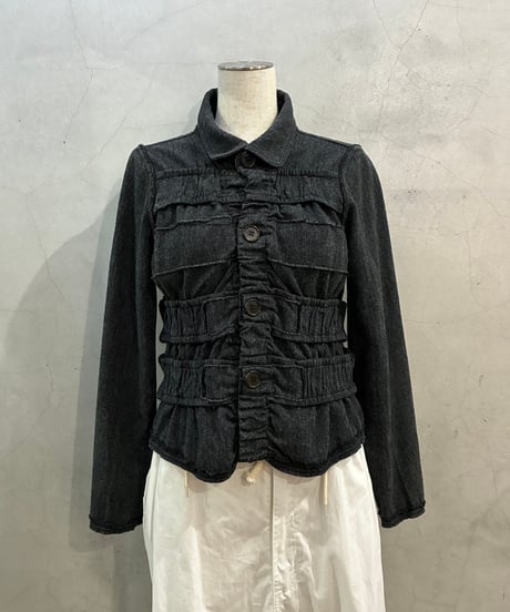 zucca Shirring Design Jacket DGR