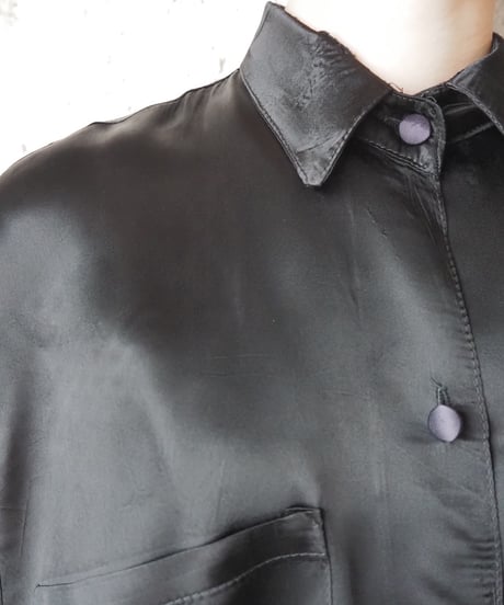 Made in France Back Tape Satin Shirt BK