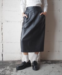 Miss Chloé Leather Tight Skirt BK