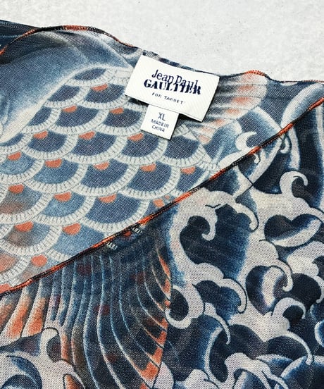 Jean Paul Gaulteir Tatto Print Power Net Wrap Tops NV