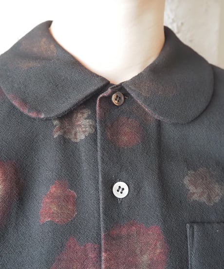 tricot COMME des GARÇONS Flower×Sheer Layered Shirt BK