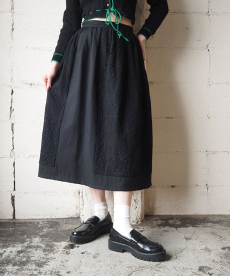 tricot COMME des GARÇONS Lace Switching Midi Skirt BK