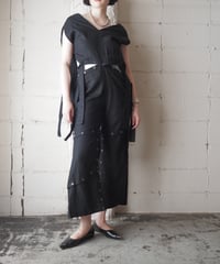 Multi Way Design Many Button Jumpsuit BK