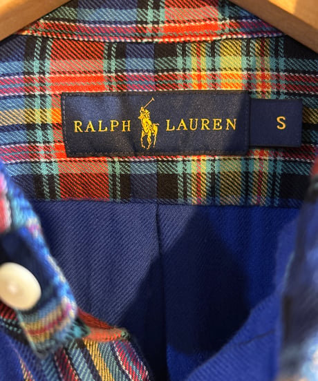 RALPH LAUREN Multi-Color Plaid Shirt BL OR YE