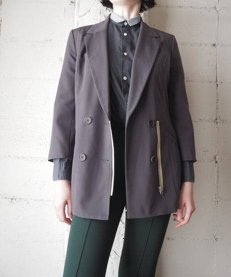 DKNY JEANS Double Breasted Jacket with Zipper Detail GR