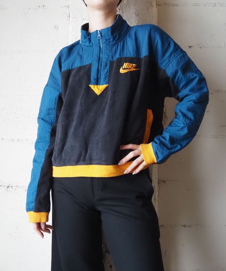 NIKE Cropped Half Zip Fleece Pullover NVBLOR
