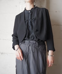 agnes b. Cropped Collarless Jacket BK