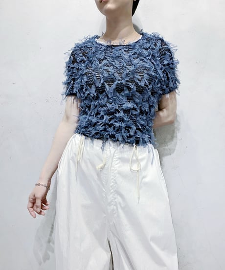Fringe Tulle S/S Top NVLBL