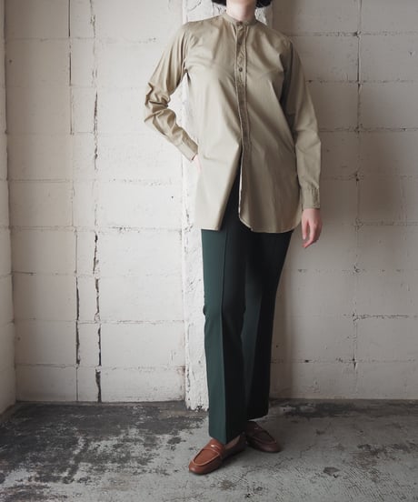 1960's Van Heusen Band Collar Side Slits Shirt BE