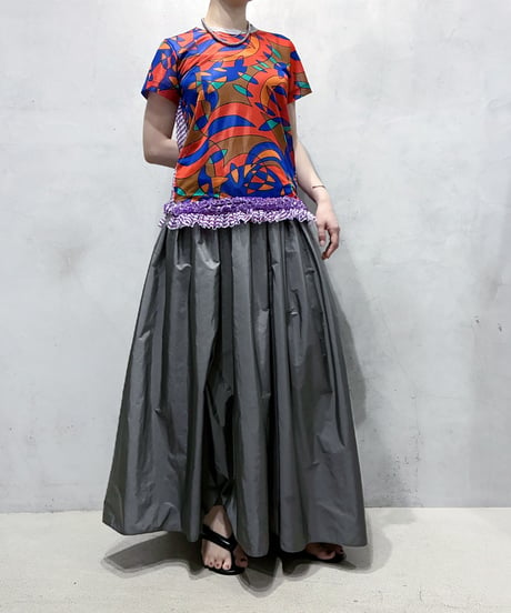 tricot COMME des GARÇONS Geometric Pattern Sheer Tee OR BL PUR