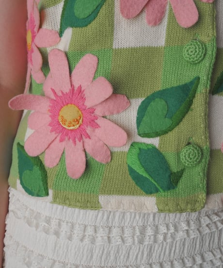 Vintage michael simon 3D Flower Embroidery Sweater LGNPI