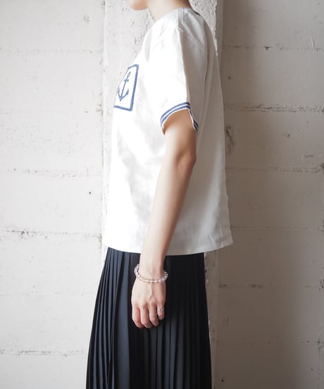 1960-70's French Navy Linen Shirt WH NV