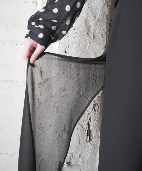 Sheer Layered Wide Pants BK