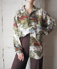 Liz Wear Village Print Rayon Shirt IVKARE