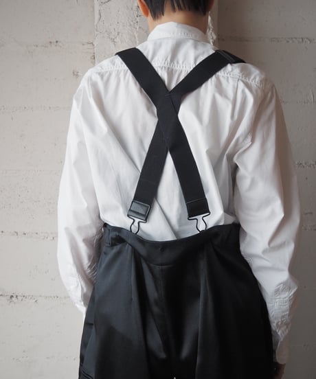 Suspender Shiny Satin Cargo Pants BK