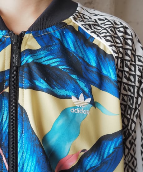 adidas Leaf Pattern Zip Up Jacket BLYE