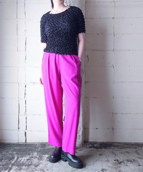 Satin Popcorn Top BK