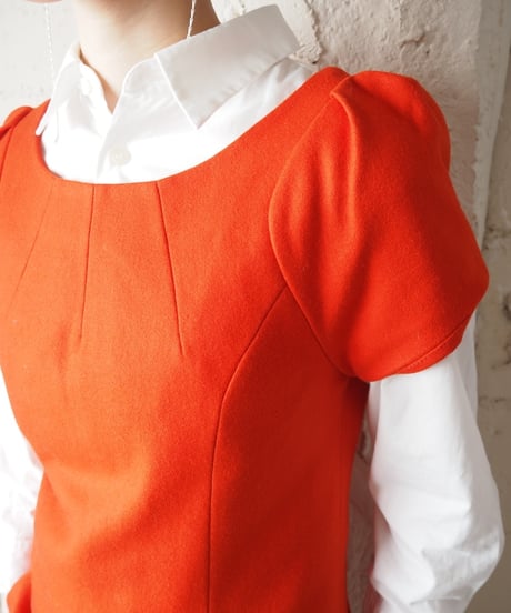 miumiu Short Sleeve Wool Dress OR