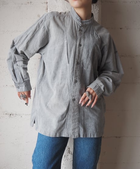 ISSEY MIYAKE SKYLINE Band Collar Shirt LGR