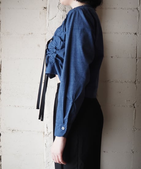 Remake Romanian Army Sleeping Shirt with Ribbon Details （Overdyed） BL