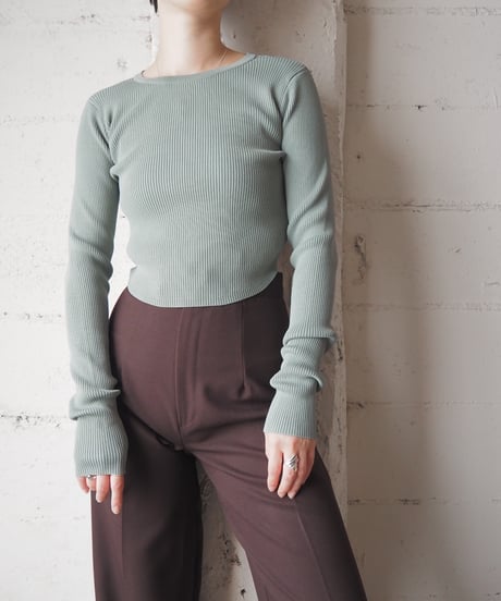 Curve Hem Cropped Rib Knit LGN